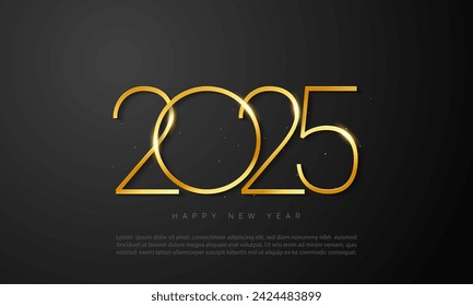 Happy new year 2025 background design. Premium design for new year greetings for banners, posters or social media and calendars. Vector illustration.