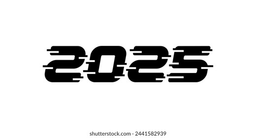Happy New Year 2025 Background Design. New Year 2025 Design Template with digital numbers concept
