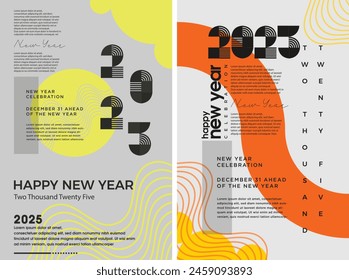 Happy New Year 2025 background. Festive and beautiful design for a New Year 2025 poster. Vector premium design.