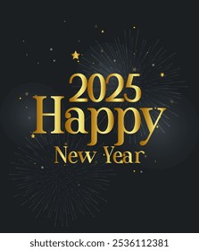 Happy New Year 2025 background banner. Premium vector design for Happy New Year 2025 greetings and celebrations.