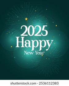 Feliz año Nuevo 2025 Anuncio de fondo. Diseño de Vector de Premium para saludos y celebraciones Feliz Año Nuevo 2025.