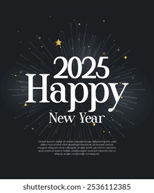 Happy New Year 2025 background banner. Premium vector design for Happy New Year 2025 greetings and celebrations.