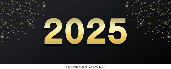 Feliz Ano Novo 2025 fundo com brilhante. Decoração de férias para calendários, cartazes de festa, campanhas de Natal. Vetor EPS 10