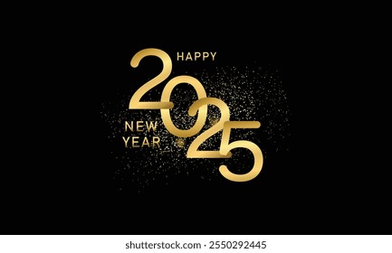 Happy New Year 2025 Background Design. Greeting Cards, Banners, Posters. Vector Illustration.