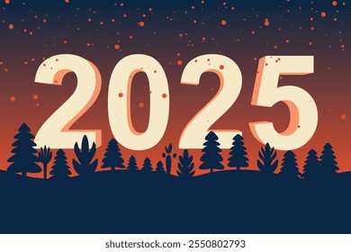 Happy New Year 2025 background. Vector Illustration.