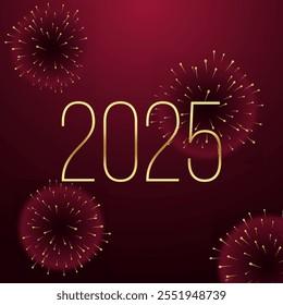 Happy new year 2025 background illustration. New year 2025 web banner template