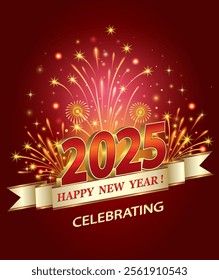 Happy New Year 2025 background. Vector illustration.