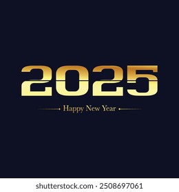 Happy new year 2025 banner black and white background vector, 2025 happy new year.