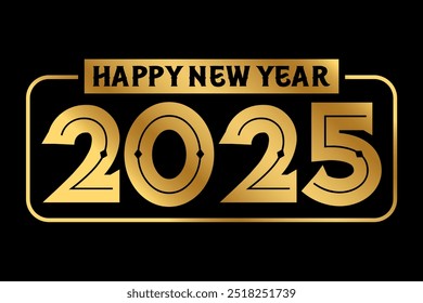 Feliz ano novo 2025 banner vetor de fundo preto e branco, 2025 feliz ano novo.