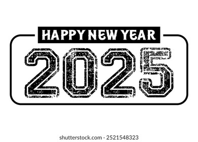 Happy new year 2025 banner black and white background vector, happy new year 2025 vector.