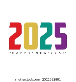 Happy new year 2025 banner black and white background vector, 2025 happy new year.