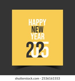 Happy New year 2025 Banner Design Template, Elegant new year wishes celebration background