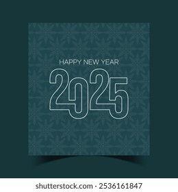 Feliz Ano Novo 2025 Modelo de design de banner, Elegante ano novo deseja celebração fundo