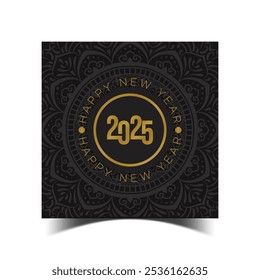 Happy New year 2025 Banner Design Template, Elegant new year wishes celebration background