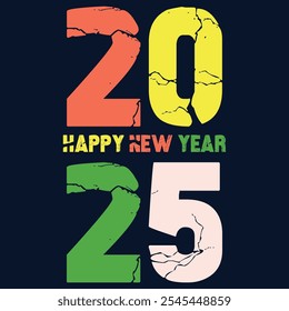 Happy new year 2025 banner black and white background vector, 2025 happy new year.