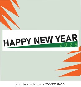 Happy new year 2025 banner poster design. eps vector file. 2025 art festive typography calendar eve annual. use for social media post banner poster. 