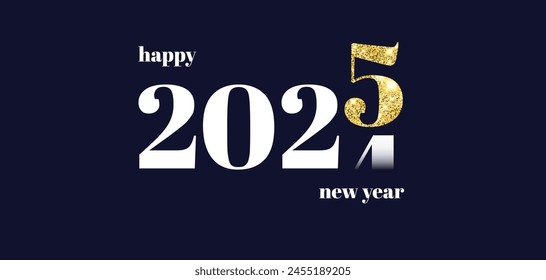 Happy New Year 2025. New Year beautiful quote, gift tag, lettering message for greeting banners, cards, calendars, promotion products, posters, mugs, notebooks, pillows, T-shirt prints