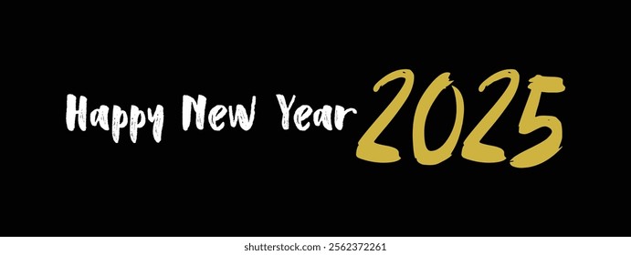 "Happy New year 2025" Black background, Hello 2025. Greeting Card Vector Eps 10