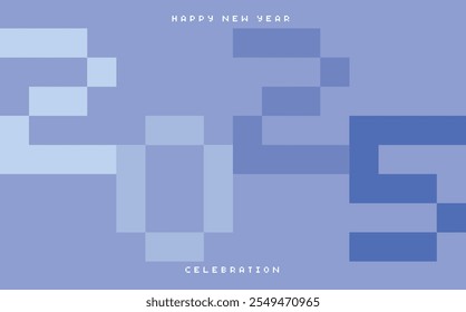 Feliz año nuevo 2025 color monocromo azul con fondo de color verde. Feliz año nuevo 2025 diseño de texto. La Plantilla del diario de negocios para 2025 Feliz año nuevo.