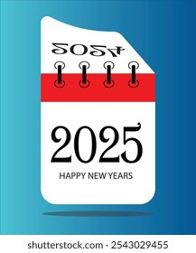 happy new year 2025  Calendar with skey blue background