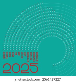 Happy New Year 2025 Calendar – Festive Design with Modern Typography and Elegant Decorations