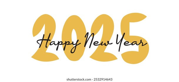 Happy New Year 2025 with calligraphy 2025 new year with wishes. 