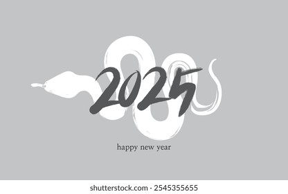 Happy New Year 2025 Calligraphy Design