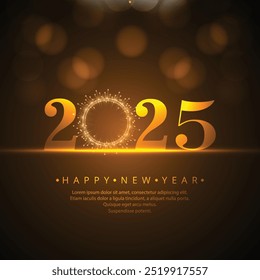 Happy new year 2025 card holiday shiny background