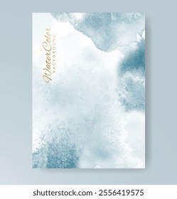 Happy new year 2025 card template with watercolor background