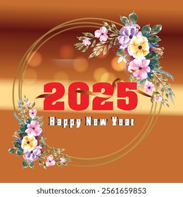 Happy new year 2025 card holiday shiny background