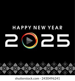 Happy New Year 2025. New year celebration social media post. Vector Banner for New Year. can use for, landing page, template, web, mobile app, poster, flyer