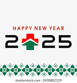 Happy New Year 2025. New year celebration social media post. Vector Banner for New Year. can use for, landing page, template, web, mobile app, poster, flyer