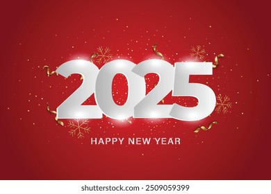 Feliz Año Nuevo 2025 Celebración de fondo Vector EPS 10