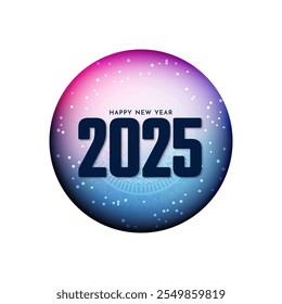 Happy New year 2025 celebration greeting background vector