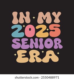 Feliz año nuevo 2025 celebración groovy diseño de la camiseta