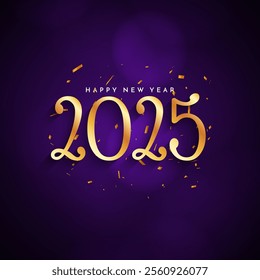 Happy new year 2025 celebration greeting card background vector