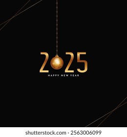 Happy new year 2025 celebration greeting card background vector