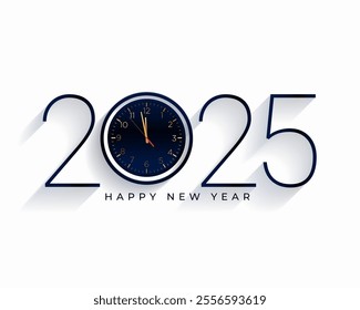 happy new year 2025 clock background design vector