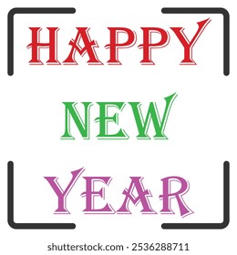 Happy new year 2025 color full text design for poster, banner, templet, vector. vector illustration.   