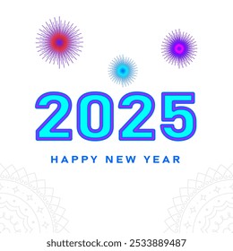 Happy new year 2025 colorful holiday card festival background