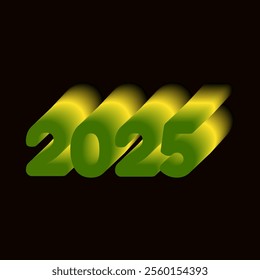 Happy New Year 2025. colorful and shining new year greeting card 2025, isolated on black background.