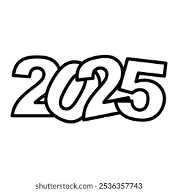 Feliz Año Nuevo 2025 Conectado Logo Creativo Vector EPS