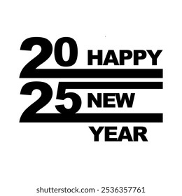 happy new year 2025 connected creative logo vector eps