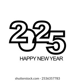 Feliz Año Nuevo 2025 Conectado Logo Creativo Vector EPS