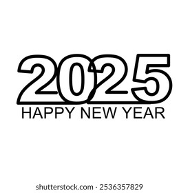 happy new year 2025 connected creative logo vector eps