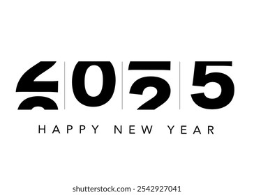 Happy new Year 2025
count down greeting card concept design simple vector