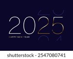 Happy New Year 2025 countdown gold greeting card