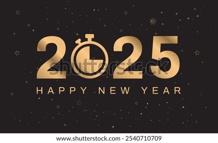 Happy New Year 2025. Countdown Timer. merry christmas. Golden 2025 numbers. Luxury style. Vector illustration.
