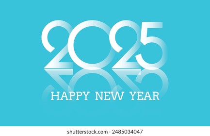 Happy new year 2025 creative greeting card design, Year 2025 poster design element.