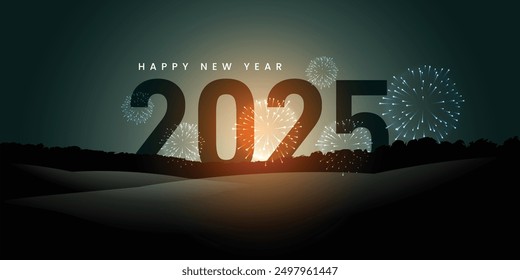 Happy new year 2025 creative banner, poster, background, greetings card, calendar, cover, t shirt, typography, social media post, discount, postcard design etc. Happy new year 2025 celebration design.